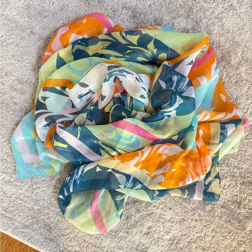 Diane Von Furstenberg Multicolor Abstract Scarf - Picture 2 of 8